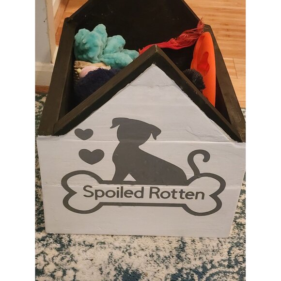 Personalized Dog Toy Storage Box - Designed from Reclaimed Wood - Picture 5 of 8